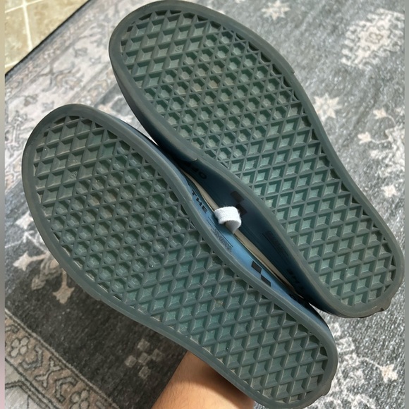 White Vans with Blue Rubber Soles - Picture 5 of 8